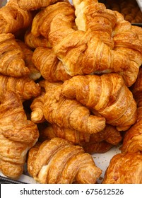 A Cluster Of Freshly Baked French Croissants For Bastille Day Celebrations During NYC Street Fair