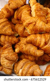 A Cluster Of Freshly Baked French Croissants For Bastille Day Celebrations During NYC Street Fair

