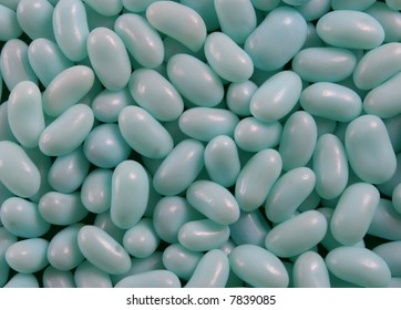 A Cluster Of Light Blue Jelly Beans.