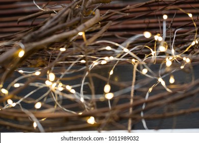 Cluster Of Micro LED String Lights. Shallow Depth Of Field, Out Of Focus Blurred.