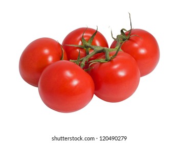 Cluster Of Tomatoes Isolated On A White Background