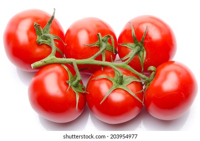 Cluster Tomatoes, Isolated On White