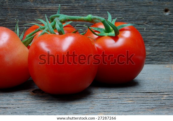 Cluster Vine Tomatoes On Old Barn Stock Photo Edit Now 27287266