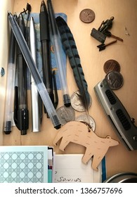 Cluttered Desk Drawer