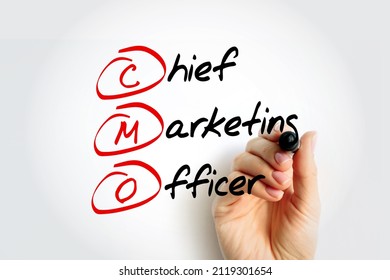 CMO - Chief Marketing Officer acronym with marker, business concept background
