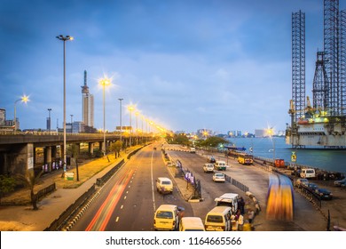 CMS Bus Stop, Outer Marina, Lagos Island, Nigeria At Dusk