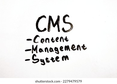 CMS CONTENT MANAGEMENT SYSTEMS text concept written in marker. Content Management System. - Shutterstock ID 2279479579