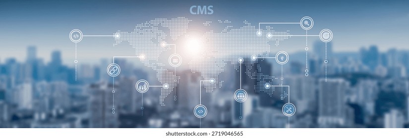CMS platform and global network connection, website management, content publishing, SEO optimization, digital design, and online performance.