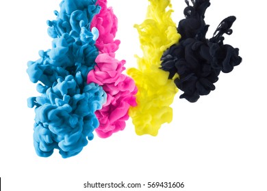 cmyk color paint in cyan, magenta, yellow and black - Shutterstock ID 569431606