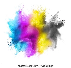 CMYK colored dust cloud on white background - Shutterstock ID 270033836
