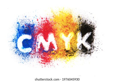 cmyk laser powder isolated on the white background