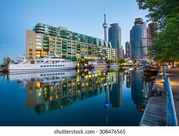 CN Tower And Toronto Harbour Reflection.