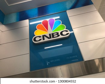 CNBC News Logo, NBC News TV Studio - Atlanta, Georgia - January 2019