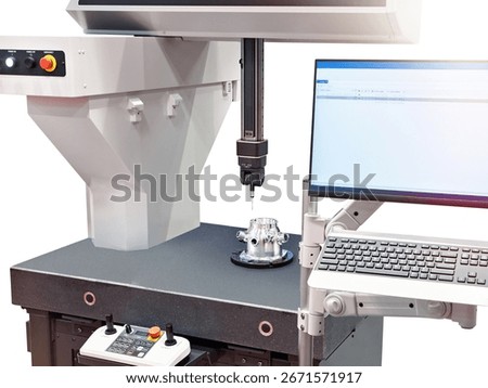 CNC coordinate measuring machine isolated on white background
