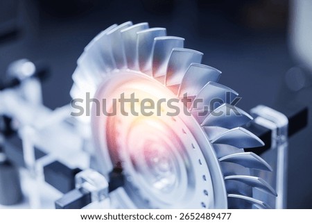 CNC machining center cutting engine turbine.