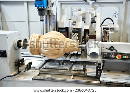CNC machining center wood lathe 5 axis with wooden part detail