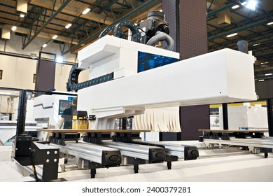 CNC machining center woodworking industrial on factory