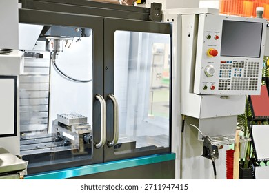CNC milling machine with control panel