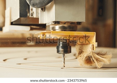 CNC router machine creates a layout of the shelf complex.