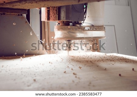 CNC router machine creates a layout of the shelf complex.