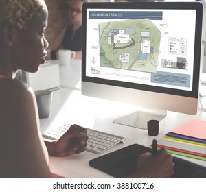 Co Working Space Architecture Plan Map Blueprint Design Concept