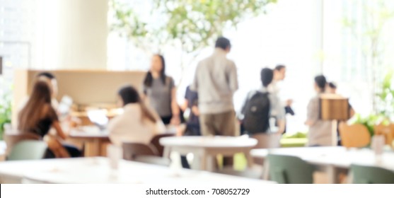 Co working space blurred background : blur group of people team meeting, teamwork, business, education concept, Blurry casual office backdrop, banner, wallpaper, poster