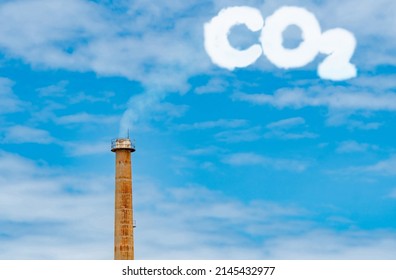 CO2 Emissions. CO2 Greenhouse Gas Emissions From Factory Chimney. Carbon Dioxide Gas Global Air Climate Pollution. Carbon Dioxide In Earths Atmosphere. Greenhouse Gas. Smoke Emissions From Chimney.