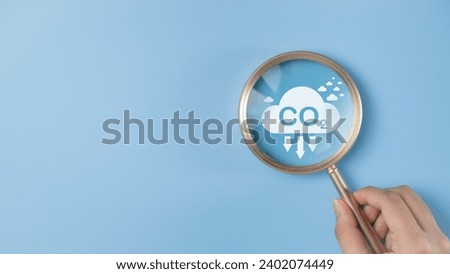 Co2 reduction concept. Problem of carbon dioxide and CO2 emissions for the environment. Emission carbon reduce to zero. Carbon footprint and carbon credit to limit global warming from climate change.