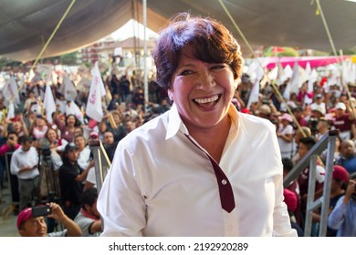 Coacalco, State Of Mexico, Mexico. May 30, 2017. Delfina Gómez Arrives To A Political Rally In Coacalco. She Was Running For Govenor In State Of Mexico. 