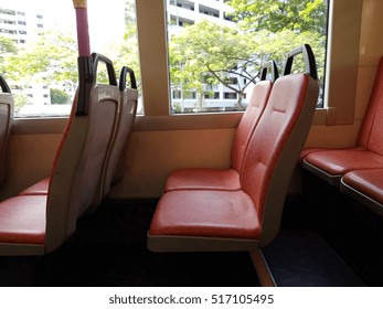 Coach bus interior empty seat