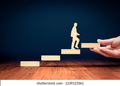 Coach motivate to personal development, success and career growth concept. - Shutterstock ID 1239123361