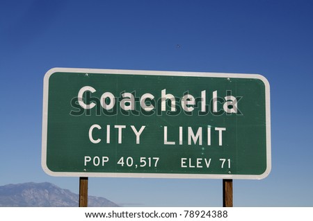 Coachella sign post in California
