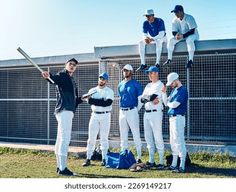 Coaching, sports and teamwork with baseball player on field for training, learning and discussion. Solidarity, support and listening with group of people and practice for competition, pitch and goals - Powered by Shutterstock