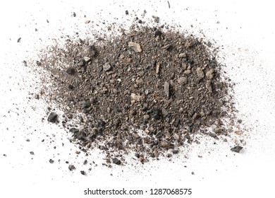 Coal Ash Isolated On White Background, Top View