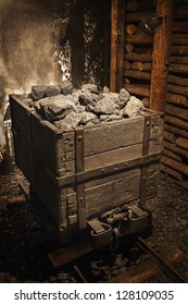 Coal Mine Cart Full Of Coal