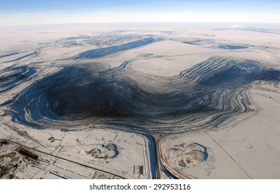 Coal Mine, Cut, Quarry, Mining, Subsurface Land, Mine, Enterprise, Ore, Black Gold, Winter Day, Earth, Kazakhstan, Asia,