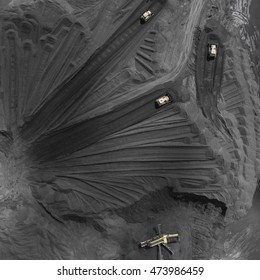 Coal Mine In South Of Poland. Destroyed Land. View From Above.