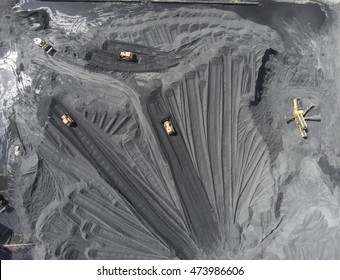 Coal Mine In South Of Poland. Destroyed Land. View From Above.