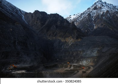Coal mining in the mountains