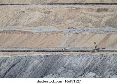 Coal mining in an open pit