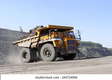 Coal Mining. The Truck Transporting Coal.