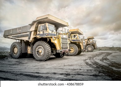 Coal Mining. The Truck Transporting Coal, Thailand.