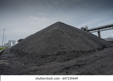 Coal Pile Of Power Plant.
