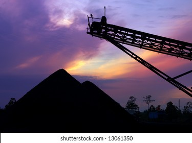 Coal Stock Pile At Sunrise