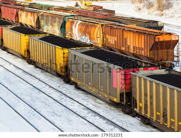 Coal train\
wagons