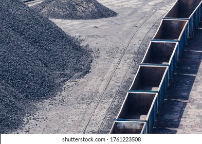 COAL WAGONS - Rail Transport At The Mineral And Aggregate Storage Yard