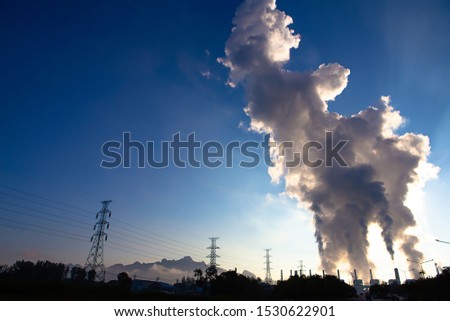 Similar – Image, Stock Photo power plant No smoking