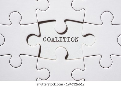Coalition word written with a typewriter. - Shutterstock ID 1946326612