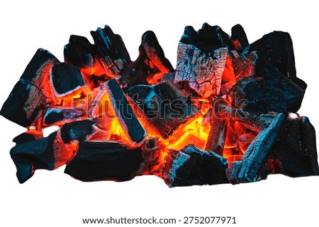 Coals are burning in the grill. Selective focus. fire.