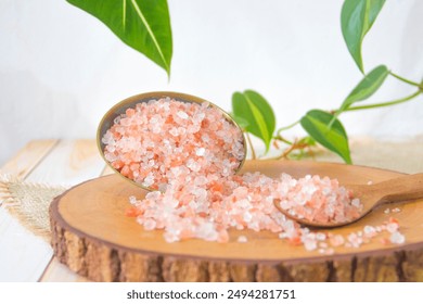 Coarse Himalayan salt with a natural background - Powered by Shutterstock
